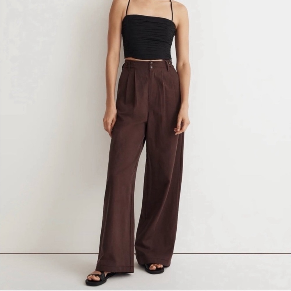 Madewell Women's Wide Leg Pants - Dark Brown